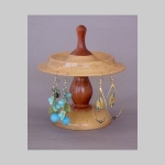Ear-ring stand in Oak and Bubinga