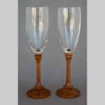 Bubinga and glass goblets