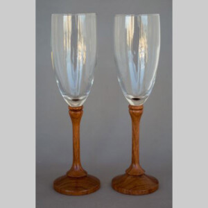 Glass goblets with Bubinga stems